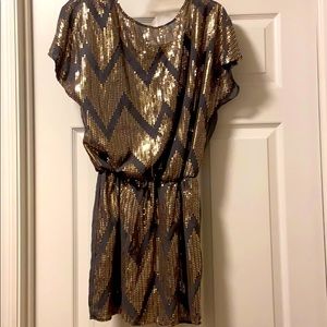 Gorgeous gray dress with silver and gold sequins